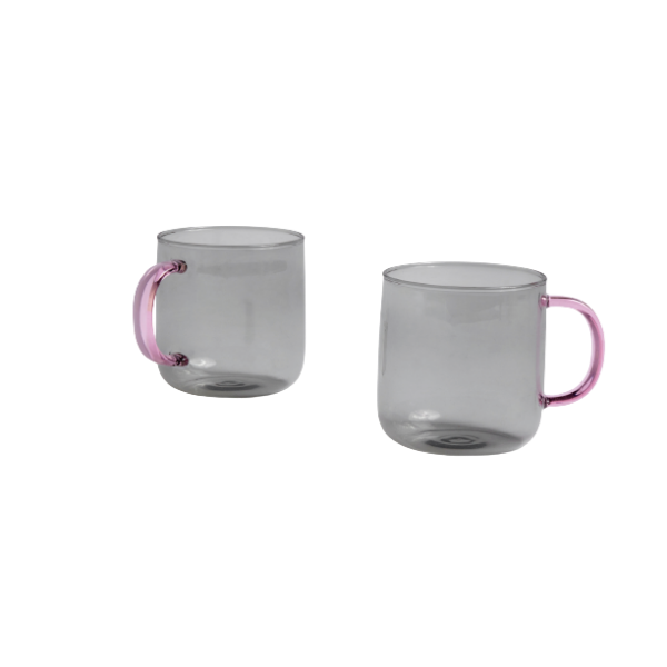 Borosilicate-mug-set-of-2-Light-grey-w.-pink-handle-Hay-Collection.png